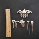 3 Colors Simulated Pearls Wedding Hair Comb Hair Pins Set