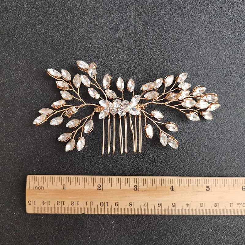 Clear Rhinestones Crystal Bridal Hair Comb Wedding Headpieces