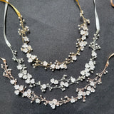 Alloy Flower Leaf Rhinestone Bridal Headband Wedding Headpiece