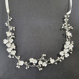 Alloy Flower Leaf Rhinestone Bridal Headband Wedding Headpiece