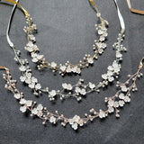 Alloy Flower Leaf Rhinestone Bridal Headband Wedding Headpiece