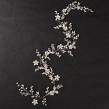 Flower Leaf Rhinestones Pearls Bridal Headband Wedding Headpiece