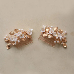Crystal Rhinestone Zircon Flower Wedding Hair Comb