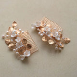 Crystal Rhinestone Zircon Flower Wedding Hair Comb