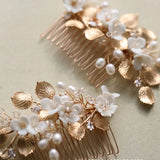 Crystal Rhinestone Zircon Flower Wedding Hair Comb