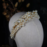 Baroque Style Rhinestones Pearls Wedding Tiara Headband Bridal Hair Accessories