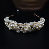 Baroque Style Rhinestones Pearls Wedding Tiara Headband Bridal Hair Accessories