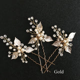Clear Crystals Pearls Wedding Hair Pin Bridal Hair Stickers