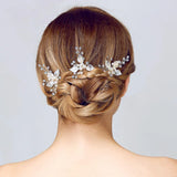 Clear Crystals Pearls Wedding Hair Pin Bridal Hair Stickers