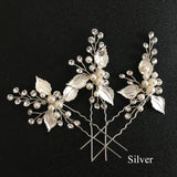 Clear Crystals Pearls Wedding Hair Pin Bridal Hair Stickers
