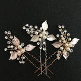Clear Crystals Pearls Wedding Hair Pin Bridal Hair Stickers