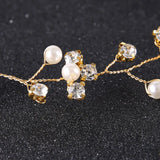 Crystal Pearls Wedding Tiara Headband Hair Vine Bridal Headpiece