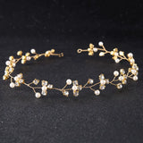 Crystal Pearls Wedding Tiara Headband Hair Vine Bridal Headpiece