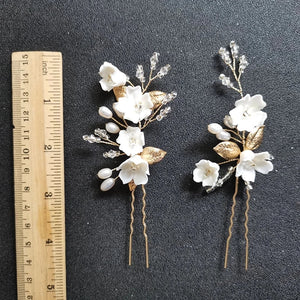Crystal Rhinestone Freshwater Pearls Bridal Hair Comb Set