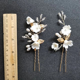 Crystal Rhinestone Freshwater Pearls Bridal Hair Comb Set