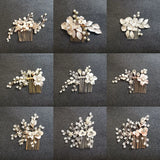 Rhinestone Pearls Wedding Hair Comb Bridal Headpiece Hair Accessorie
