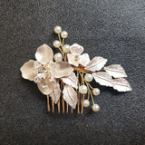 Rhinestone Pearls Wedding Hair Comb Bridal Headpiece Hair Accessorie