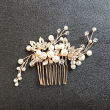 Rhinestone Pearls Wedding Hair Comb Bridal Headpiece Hair Accessorie