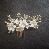 Crystal Rhinestones Pearls Flower Hair Comb Wedding Bridal Accessories