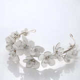 Rhinestone Leather Flower Bridal Tiara Wedding Crown