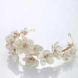 Rhinestone Leather Flower Bridal Tiara Wedding Crown