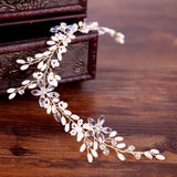 Bridal Wedding Hairband Headpiece with Crystals Rhinestones Pearls