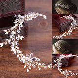 Bridal Wedding Hairband Headpiece with Crystals Rhinestones Pearls