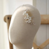 Freshwater Pearls Ceram Flower Bridal Hair Comb Hair Pin Set Wedding Headpieces