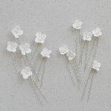 Freshwater Pearls Ceram Flower Bridal Hair Pin Set