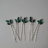Green Rhinestones Crystal Bridal Headband Hair Comb Wedding Hair