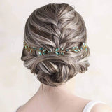 Green Rhinestones Crystal Bridal Headband Hair Comb Wedding Hair