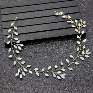 Green Rhinestones Crystal Bridal Headband Hair Vine Wedding Hair accessories