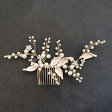 Alloy Leaf Crystal Rhinestone Bridal Hair Comb Wedding Headdress