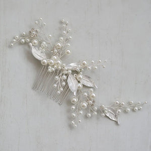 Alloy Leaf Crystal Rhinestone Bridal Hair Comb Wedding Headdress
