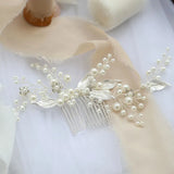 Alloy Leaf Crystal Rhinestone Bridal Hair Comb Wedding Headdress