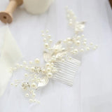 Alloy Leaf Crystal Rhinestone Bridal Hair Comb Wedding Headdress