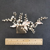Alloy Leaf Crystal Rhinestone Bridal Hair Comb Wedding Headdress