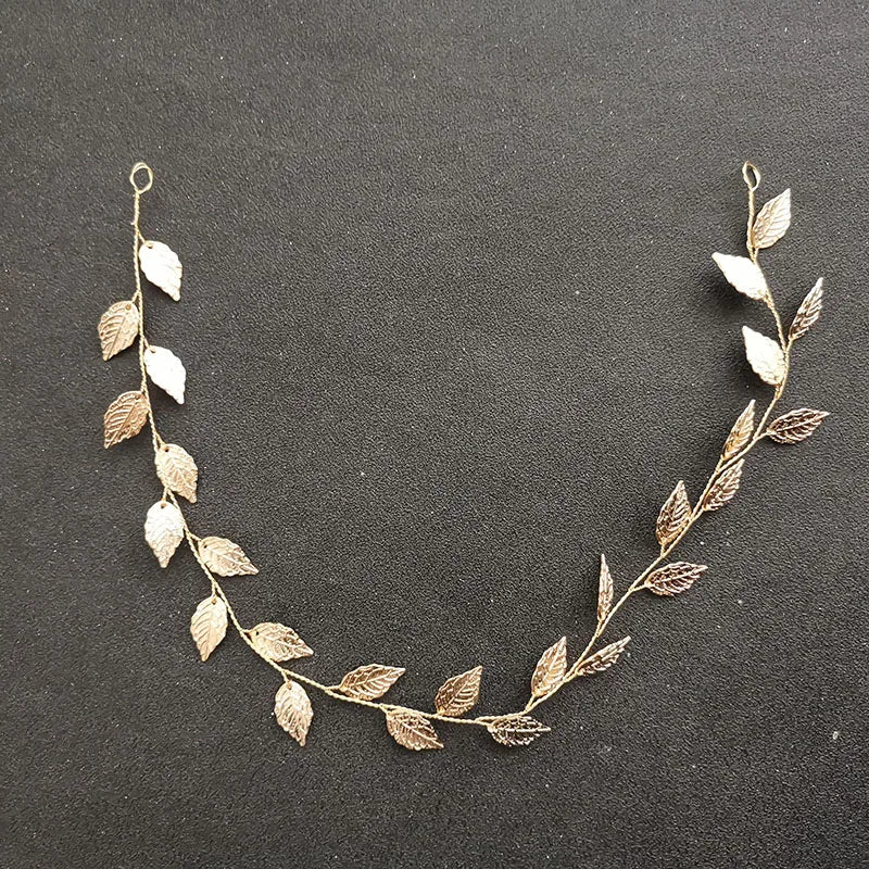 Baroque Style Leaf Pearl Bridal Hair Vine Headband Wedding