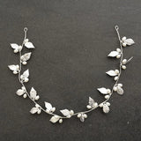 Baroque Style Leaf Pearl Bridal Hair Vine Headband Wedding