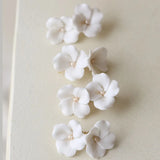 Alloy Ceramic Flower Crystal Bridal Hair Clip Wedding Headpiece