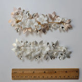 Alloy Ceramic Flower Crystal Bridal Hair Clip Barrettes