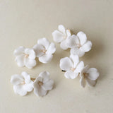 Alloy Ceramic Flower Crystal Bridal Hair Clip Wedding Headpiece