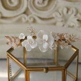 Alloy Ceramic Flower Crystal Bridal Hair Clip Barrettes Wedding Headpieces