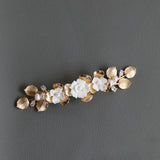 Alloy Ceramic Flower Crystal Bridal Hair Clip Barrettes Wedding Headpieces