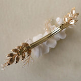 Alloy Ceramic Flower Crystal Bridal Hair Clip Barrettes Wedding Headpieces