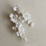 Alloy Ceramic Flower Crystal Bridal Hair Clip Barrettes Wedding Headpieces