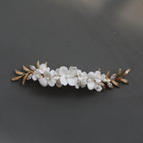 Alloy Ceramic Flower Crystal Bridal Hair Clip Barrettes Wedding Headpieces