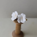 Alloy Ceramic Flower Crystal Bridal Hair Clip Wedding Headpiece
