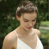 Opal Crystals Rhinestones Pearls Hair Vine Headband