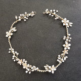 Opal Crystals Rhinestones Pearls Hair Vine Headband